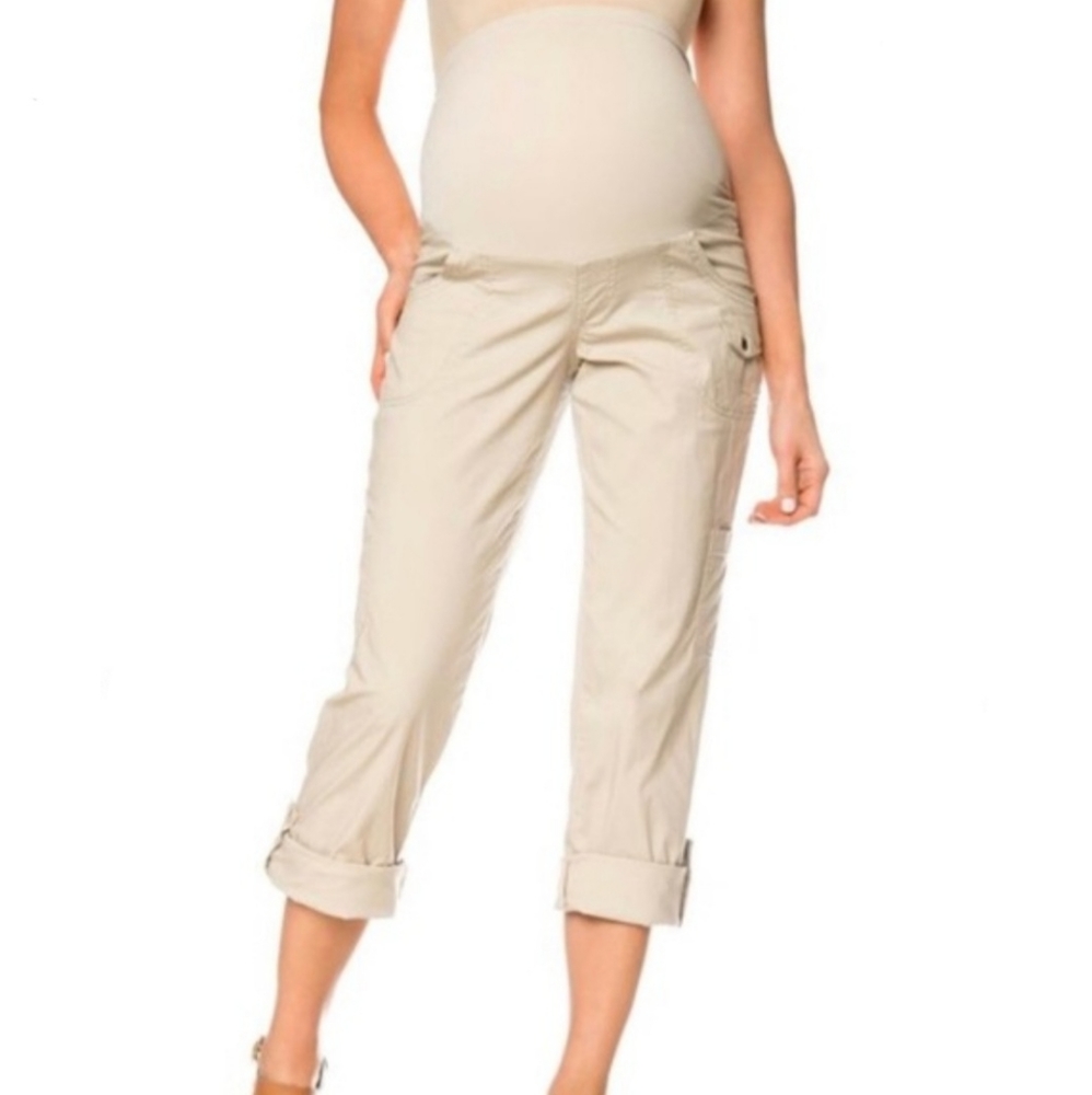 Motherhood Maternity Khaki Cargo Capris Size Small